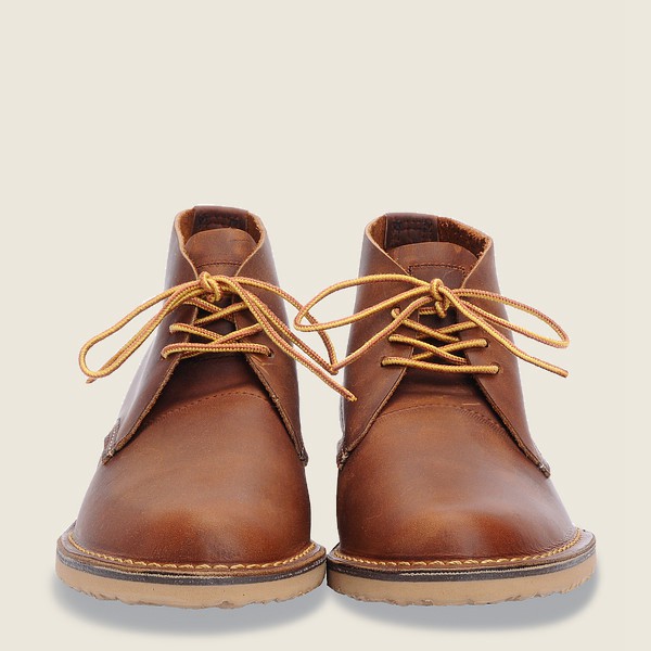 Red Wing Mens Heritage Shoes - Weekender - Chukkar Rough & Tough Leather - Brown - XZI026734